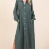 Mittoshop Airflow V-Neck Long Sleeve Button Down Maxi Dress -Sydney So Sweet 03766f94 bc8c 4715 a960 28434b670f96 Min
