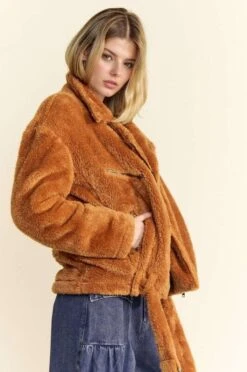 Davi & Dani Fuzzy Zip Up Collared Neck Jacket -Sydney So Sweet 04a28e44 9564 46ff 812e a85671810fc2 Max
