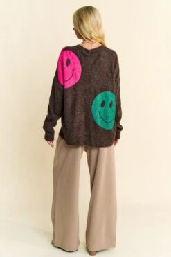 Davi & Dani Contrast Smile Round Neck Oversize Sweater -Sydney So Sweet 0523a198 e49c 4530 9aa0 4bf6ac2d223f Max