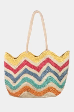 Fame Wavy Rainbow Straw Tote Bag -Sydney So Sweet 053693b1 28cf 44c6 bb69 ed5270442d7e Max Origin