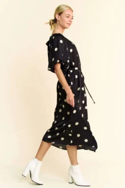 Davi & Dani Polka Dot Puff Sleeves Waist Tie Midi Dress -Sydney So Sweet 0604e1aa84ea4346bd1b34434d361039 Max Origin