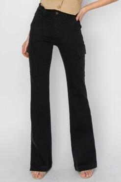 RISEN Full Size High Rise Side Slit Cargo Bootcut Jeans -Sydney So Sweet 0dc7e27d 92bb 4f7b 91bc 733ab614e5af Max