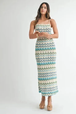 MABLE Lightweight Pointelle Chevron Knit Maxi Dress -Sydney So Sweet 0f6cd886e1df4ba182683b872498c237 Max Origin