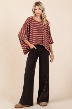 Mittoshop Texture Striped Print Round Neck Dolman Sleeve Top -Sydney So Sweet 0f8b1f42 aa24 4067 a6a1 ae435eb77fd2 Min