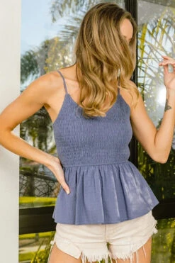 BiBi Eyelet Woven Sleeveless Elasticized Top -Sydney So Sweet 0fd519760513484e8e1c51e6f1189011 Max Origin