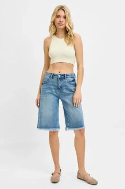 RISEN Tummy Control Mid Rise Fit Bermuda Denim Shorts -Sydney So Sweet 0fedc6b420784e50b909740cd5689dc7 Max Origin
