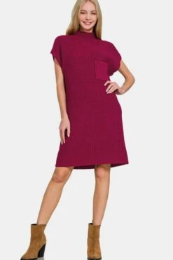 Zenana Mock Neck Short Sleeve Sweater Dress 7 Zenana Mock Neck Short Sleeve Sweater Dress -Sydney So Sweet 10a1281a 4729 46db 9886 0baabc19ebf3 Max