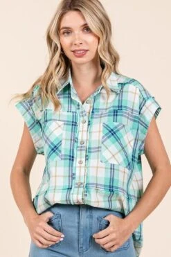 Mittoshop Mineral Wash Plaid Button Down Shirt -Sydney So Sweet 125dfe02 415d 4f1d b8f6 7ce18fdf42b3 Min