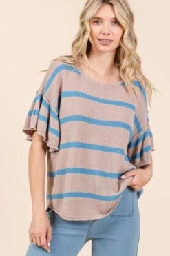 Mittoshop Striped Flounce Sleeve Knit Top -Sydney So Sweet 1515df5f a336 4ebb bcbb 11d170f62dbd Min