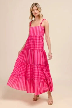 SO ME Stripe Tiered Maxi Dress With Colorful Chain Strap -Sydney So Sweet 15286e72b86741edae2065f17775b0ab Max Origin