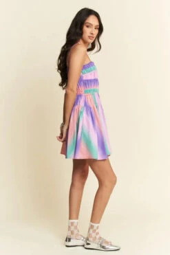 Davi & Dani Multi Color Ombre Printed Bodice Button Up Dress -Sydney So Sweet 161955ea1e75425bbb82f4b6efad605f Max Origin