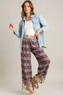 Umgee Full Size Mixed Print Elastic Waistband Pants Plus Size -Sydney So Sweet 16e8be0a f95c 4d44 b14b 3f4497a17b64 Min