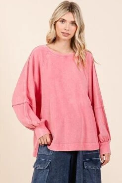 Mittoshop Mineral Wash Raglan Long Sleeve Oversized Top -Sydney So Sweet 18cf7108 9a78 44e8 883b 9242fb576e24 Min