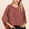 Mittoshop Texture Striped Print Round Neck Dolman Sleeve Top 2 Mittoshop Texture Striped Print Round Neck Dolman Sleeve Top -Sydney So Sweet 18f1aef9 b532 40a4 b3a9 66f8de61e64a Min