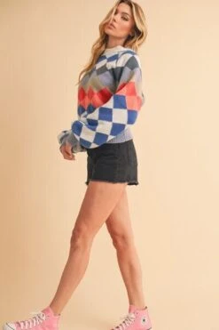 Aemi + Co Diamond Mock Neck Raglan Sleeve Sweater -Sydney So Sweet 192927cb efb7 46f8 a601 1191ae278f0a Min