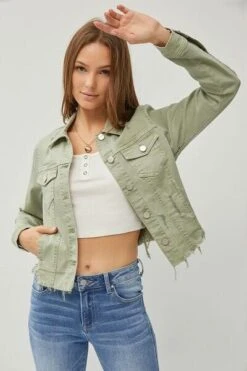 RISEN Full Size Raw Hem Button Up Cropped Denim Jacket Plus Size -Sydney So Sweet 19fea89b 6082 4b3a 9156 8a408cd8da48 Min