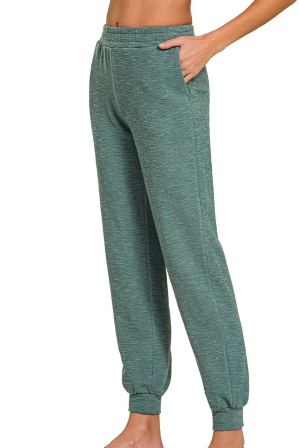 Zenana Cotton Slub Jogger Pants 4 Zenana Cotton Slub Jogger Pants - Image 2