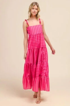 SO ME Stripe Tiered Maxi Dress With Colorful Chain Strap -Sydney So Sweet 1c1b519f78574a68b5b07d3a2c664807 Max Origin