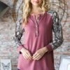 Heimish Full Size Snakeskin Print Raglan Sleeve Half Button Top -Sydney So Sweet 1e27058a e25a 4d54 9223 2bae3cdd812b Max