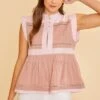Annie Wear Contrast Trim Peplum Button Detail Blouse -Sydney So Sweet 1e3dde11 4d95 4542 8590 6ba59b994d51 Min