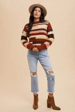 Annie Wear Color Block Round Neck Long Sleeve Sweater -Sydney So Sweet 1e928a7a da26 4950 8fdf c9c64cbbdedc Max