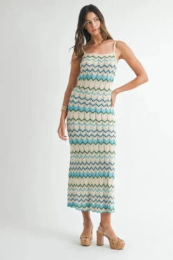 MABLE Lightweight Pointelle Chevron Knit Maxi Dress -Sydney So Sweet 1eb08c1d602f46639c3282e768ff15d1 Max Origin