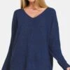 Zenana High-Low Center Seam V-Neck Sweater -Sydney So Sweet 1f2ec83d 5642 45da 9ac6 469b4a332c03 Max