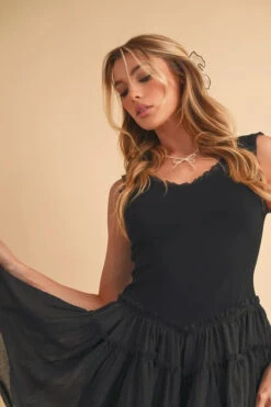 Aemi+Co Frill Sleeveless Drop Waist Mini Dress -Sydney So Sweet 21fb3a893b5f419b99495a15a9098737 Max Origin