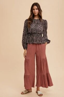 Annie Wear Abstract Print Balloon Sleeve Peplum Blouse -Sydney So Sweet 23503b7f 8426 494e bbd3 8d06cec043a4 Min