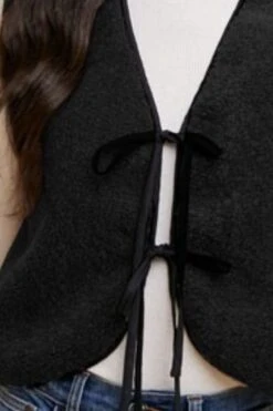 Annie Wear V-Neck Tie Detail Vest Coat -Sydney So Sweet 238400a3 42ec 4dbb ba65 b09012573563 Max