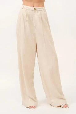 And The Why High-Rise Wide Leg Linen Blended Pants