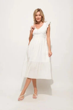 And The Why Ruffle Sleeve Front Smocked Tiered Midi Dress 18 And The Why Ruffle Sleeve Front Smocked Tiered Midi Dress -Sydney So Sweet 27385b8ccc2244b59b7dac2f97deb446 Max Origin
