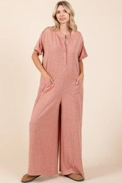 Mittoshop Button Detail Short Sleeve Wide Leg Jumpsuit -Sydney So Sweet 273f4c90 fd30 42ca 9e9e 7a9a90c8e9cf Min
