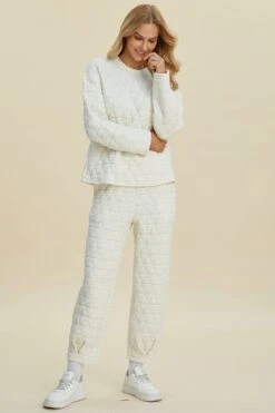 Double Take Full Size Texture Round Neck Long Sleeve Top And Pants Set -Sydney So Sweet 276b7052 cecb 49e2 956d 6e6fe7654291 Max