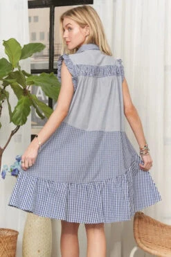 ADORA Button Down Textured Babydoll Dress -Sydney So Sweet 296639d3e8214f0fad03b01e47c5ff03 Max Origin
