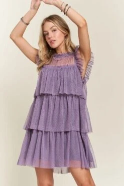 ADORA Layered Ruffled Cap Sleeve Mesh Dress -Sydney So Sweet 2a680477 1c47 4cbe 82ed 35f139753104 Min