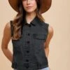 Annie Wear Collared Neck Button Down Denim Vest -Sydney So Sweet 2abeb25c a62d 402d 99aa 7f4ed3b58489 Max