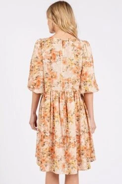 Mittoshop Flower Print Linen Blend Babydoll Mini Dress -Sydney So Sweet 2e00ace2 0a98 4df6 b23c 1120fb6344df Min