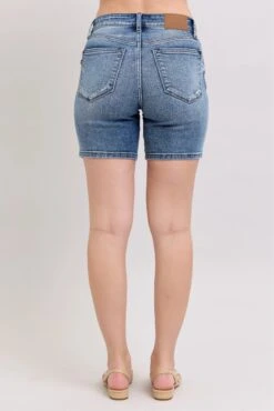 Judy Blue Button Fly Mid Length Denim Shorts W/ Destroy 17 Judy Blue Button Fly Mid Length Denim Shorts W/ Destroy -Sydney So Sweet 2f7b22eb1b334e5685a88ae74d23fc25 Max Origin