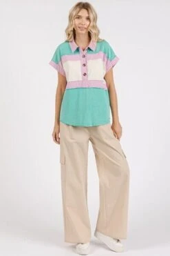 Mittoshop Color Block Henley Short Sleeve Polo Shirt -Sydney So Sweet 312bded5 1126 4610 8b9c 15c21ef39da8 Min