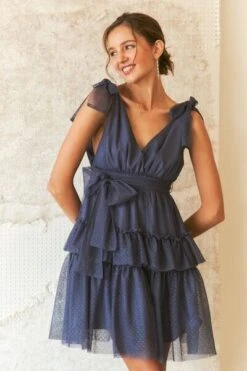 ADORA Tie Shoulder Polka Dot Mesh Dress -Sydney So Sweet 31967a05 3719 4de7 943a 9bb2e06f8727 Min