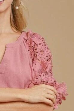 Umgee Full Size French Terry Boxy Cut Top With 3D Floral Sleeve Plus Size -Sydney So Sweet 354c8892 c3fd 4436 a7d4 326f52adc603 Min