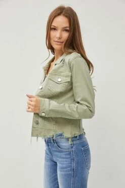 RISEN Full Size Raw Hem Button Up Cropped Denim Jacket Plus Size -Sydney So Sweet 3765205c 2bc2 4221 b74a bacfb7122f9b Min