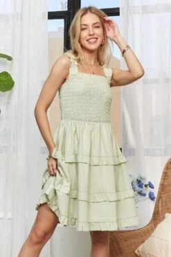 ADORA Smocked Ruffled Wide Strap Mini Dress -Sydney So Sweet 37dbc791 e8e2 4b10 b28a cbd7d7cb8327 Min