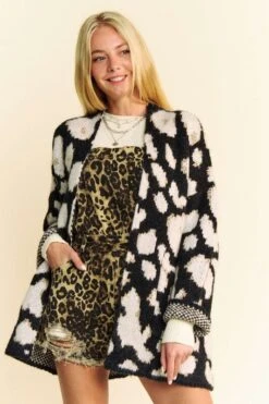 Davi & Dani Leopard Open Front Long Sleeve Cardigan -Sydney So Sweet 3ae6a6a0 6c47 4ffc 99ed efa1034b6d6b Max