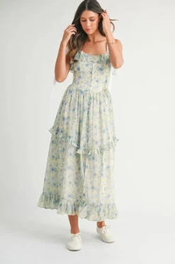 MABLE Floral Printed Shoulder Strap Midi Dress -Sydney So Sweet 3c966a5ffe4647e4942194c5ff4c46e4 Max Origin