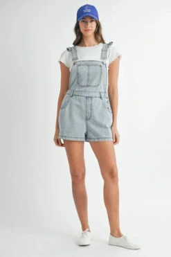 MABLE Square Neck Ruffle Shoulder Denim Overall Romper -Sydney So Sweet 3d2e6b135f0c4970be3e6a13f69825b5 Max Origin