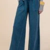 Mittoshop Mineral Wash French Terry Drawstring Wide Leg Pants