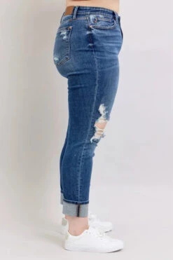 Judy Blue Full Size Mid Rise Boyfriend Destroy Jeans With Yoke Pockets And Faux Selvedge Cuff Plus Size -Sydney So Sweet 3d708687 195f 499e adb3 039cc63e426e Max Origin