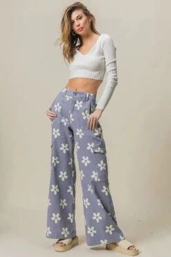 BiBi Flower Printed Side Pocket Wide Pants -Sydney So Sweet 3ea03ce797ac4f35b3ac6127b22f31e9 Max Origin